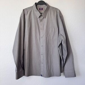 UNTUCKit Sangiovese WF 3X XXXL Grey Long Sleeve Button Down Shirt Regular Fit